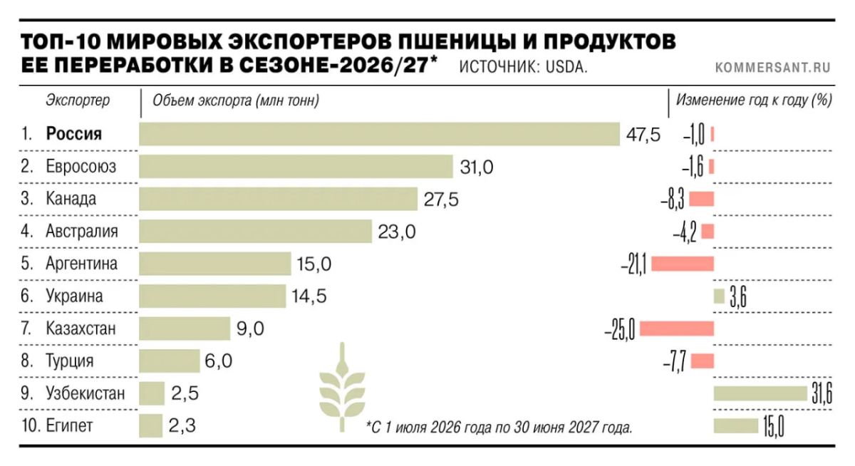 Аналитики снизили прогноз экспорта российской пшеницы в июле на 13–20%