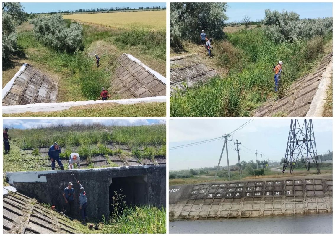Государственный комитет по водному хозяйству и мелиорации Республики Крым продолжает проводить ремонтно-уходные работы на объектах государственной мелиоративной сети. Так, работниками гидроузла Фронтовое Кировского...