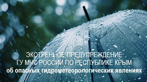 Крымэнерго: Вечером 22 июля и в течение суток 23 июля 2026 года в Крыму ожидаются дожди, местами сильные ливни, грозы, град, в отдельных районах крупный град, при грозах шквалистое усиление ветра до 20-25 м/с (