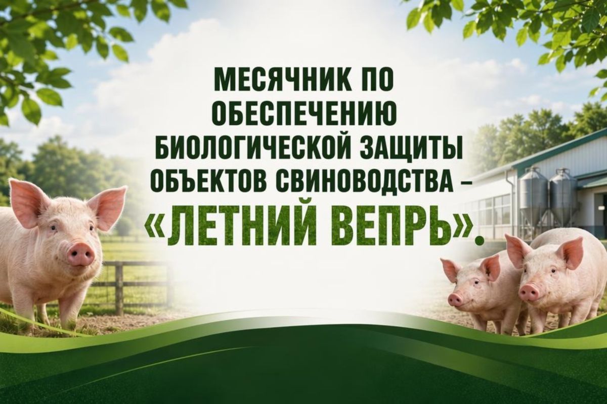 Госкомветеринарии информирует о проводимом с 20 июля по 21 августа 2026 г. месячнике «ЛЕТНИЙ ВЕПРЬ»