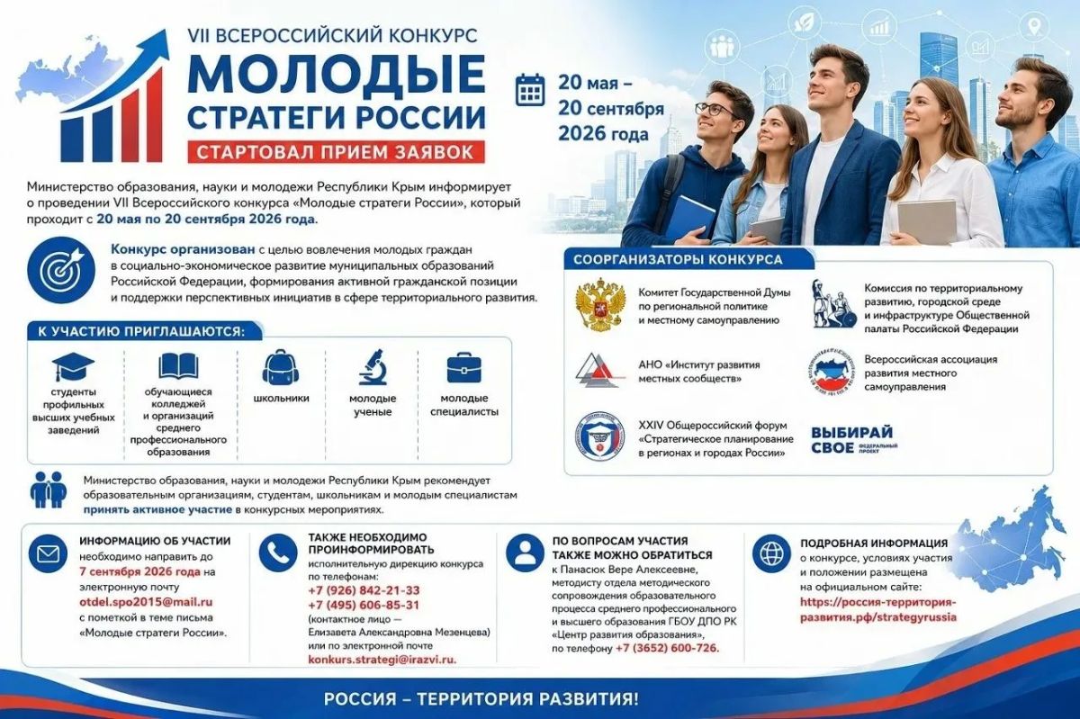 Всероссийский конкурс «Молодые стратеги России»: стартовал прием заявок