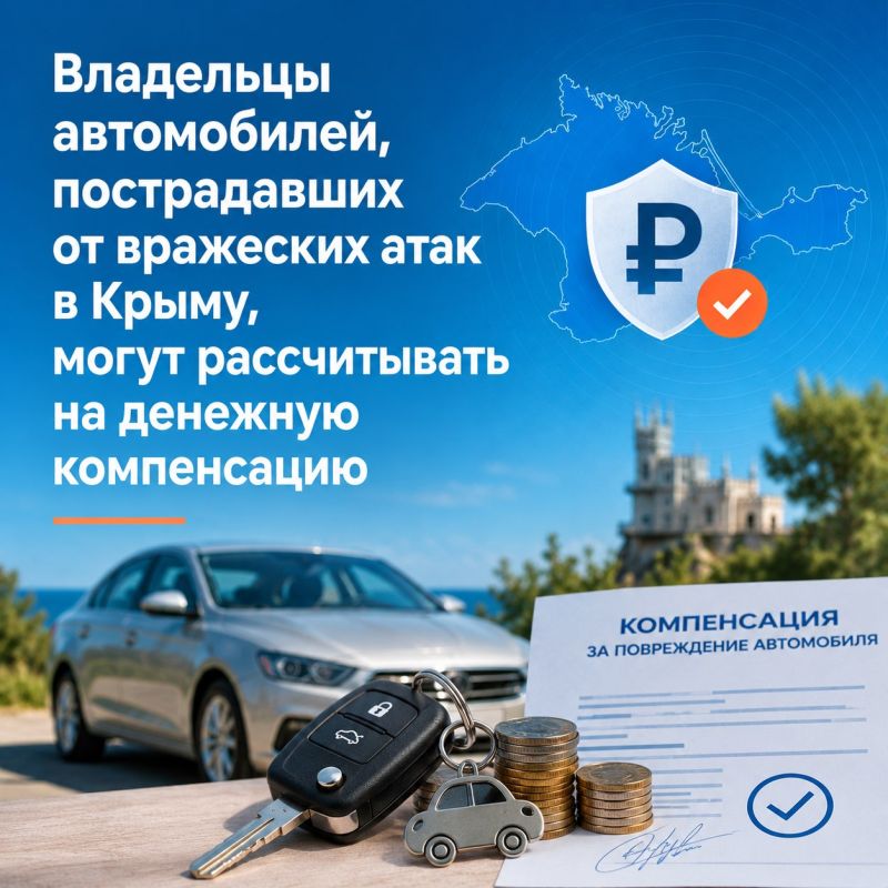 В Крыму разработан порядок предоставления единовременной денежной выплаты гражданам, чьи автомобили были повреждены или утрачены в результате вражеских атак