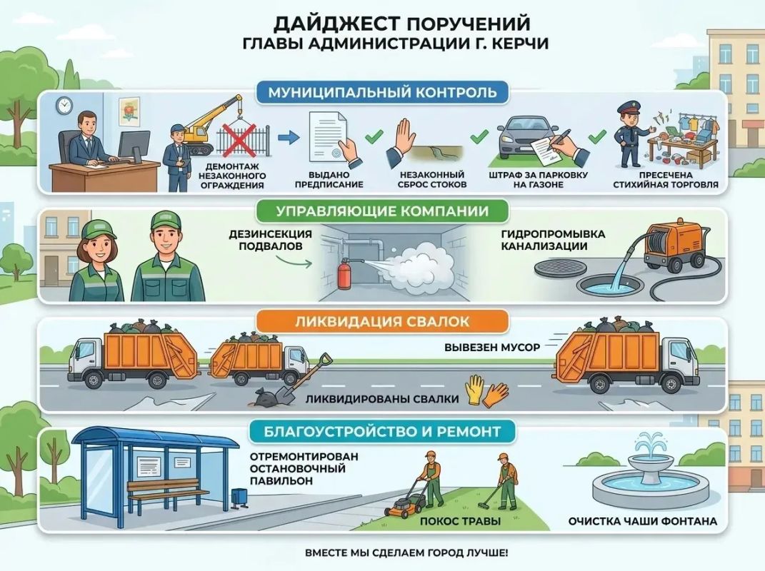 Иван Кошель: По моим поручениям, направленным на улучшение городской среды и повышение комфорта проживания, за прошедшую неделю службы и управления достигли следующих результатов: