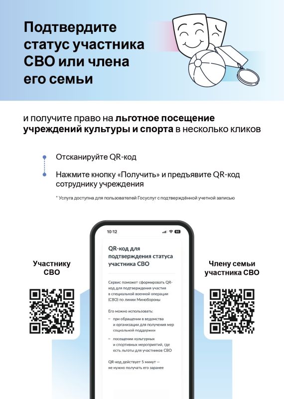 О внедрении сервиса «QR-код для подтверждения статуса участника СВО» О внедрении сервиса «QR-код для подтверждения статуса участника СВО»
