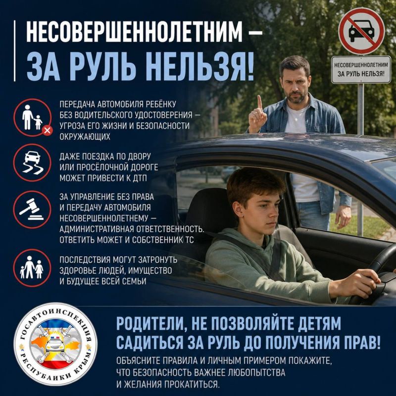 Несовершеннолетним — за руль нельзя