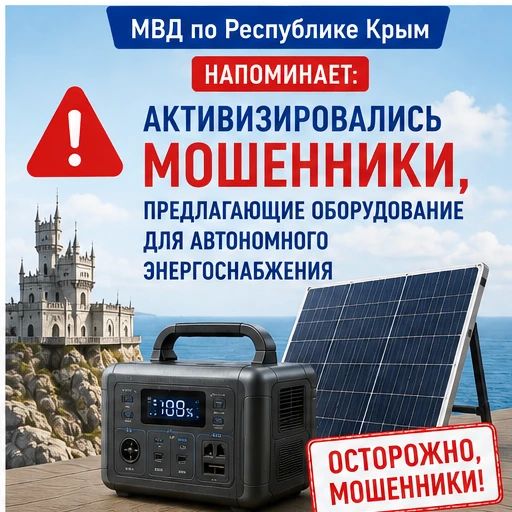 МВД по Республике Крым напоминает: активизировались мошенники, предлагающие оборудование для автономного энергоснабжения