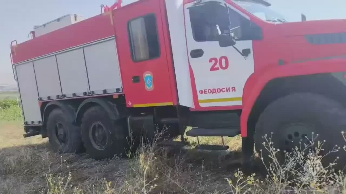 Под Феодосией потушили пожар на площади 3500 «квадратов»: горела сухая трава