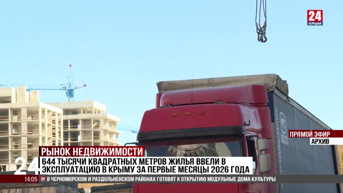644 тысячи квадратных метров жилья ввели в эксплуатацию в Крыму за первые месяцы 2026 года