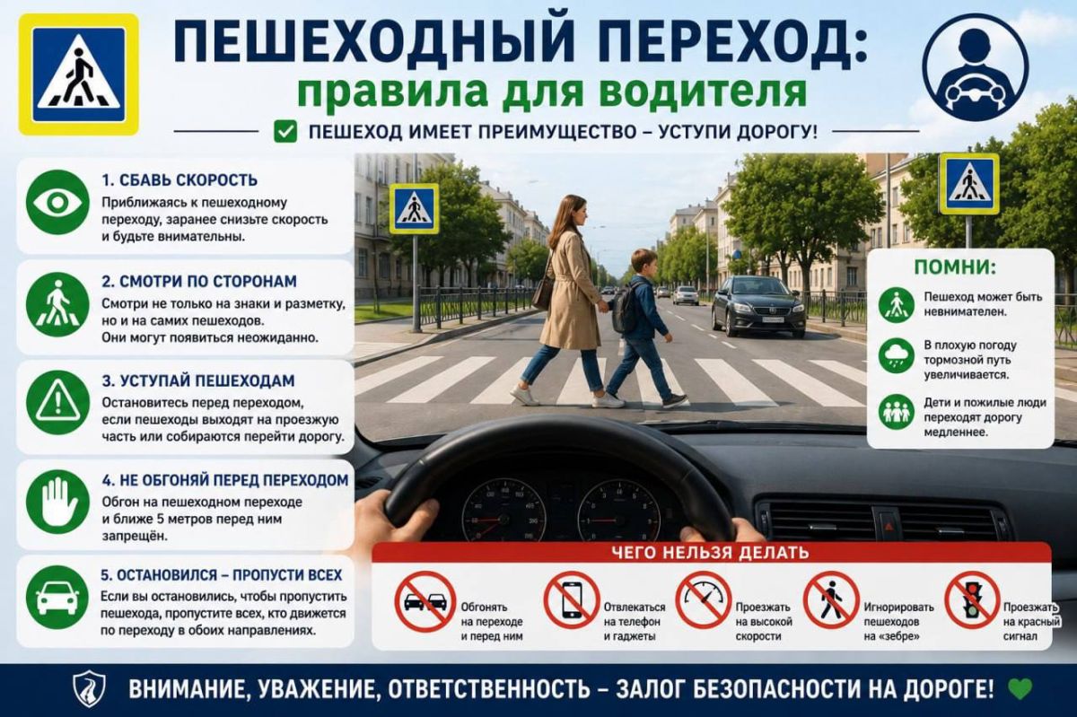 Пешеходный переход: правила для водителя