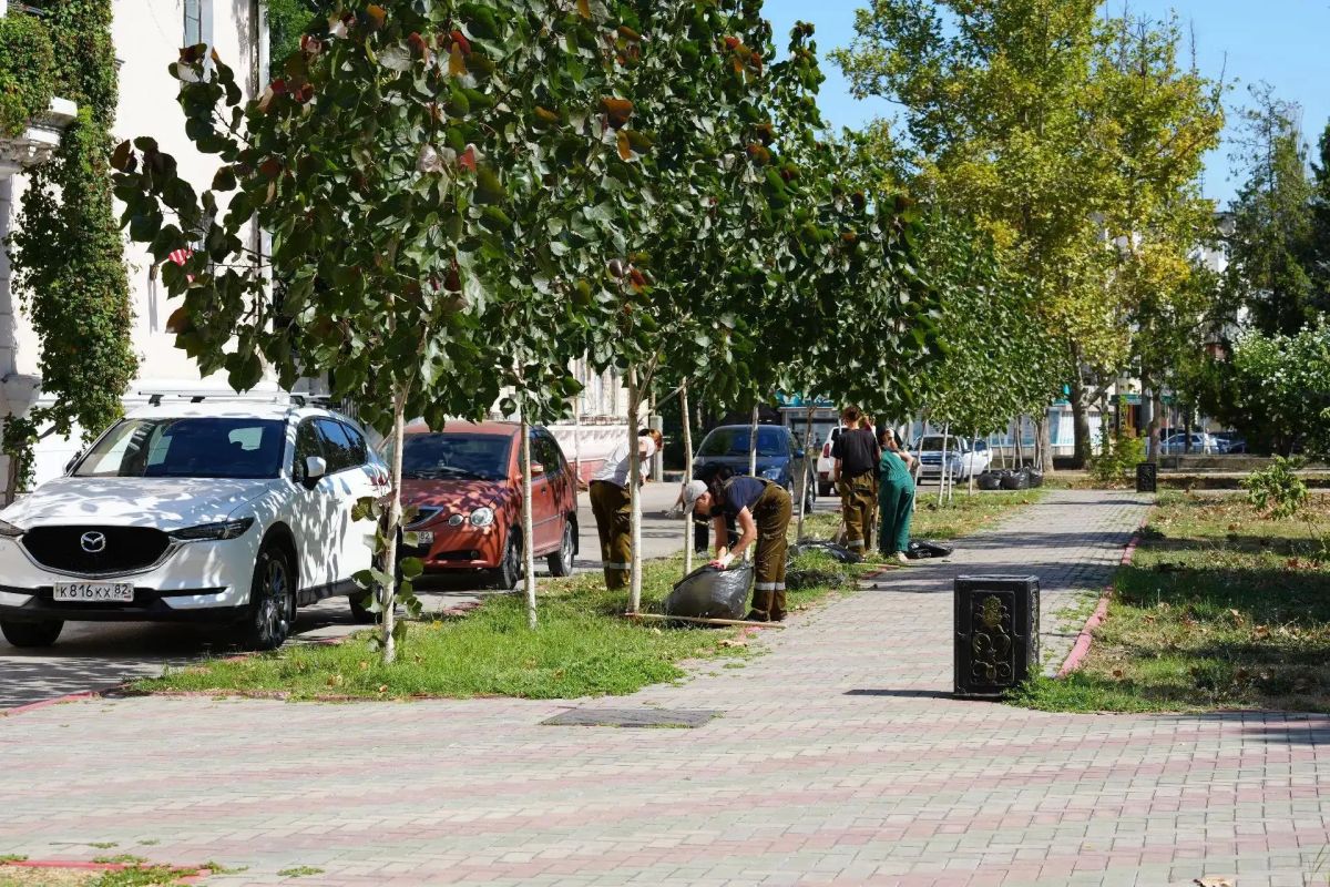 Рабочую неделю сотрудники Службы городского хозяйства начали с ухода за молодыми деревьями в сквере им. Тараса Шевченко. Краснолистные тополя были высажены в 2025 году в честь Дня освобождения Керчи от немецко-фашистских... Рабочую неделю сотрудники Службы городского хозяйства начали с ухода за молодыми деревьями в сквере им. Тараса Шевченко. Краснолистные тополя были высажены в 2025 году в честь Дня освобождения Керчи от немецко-фашистских...