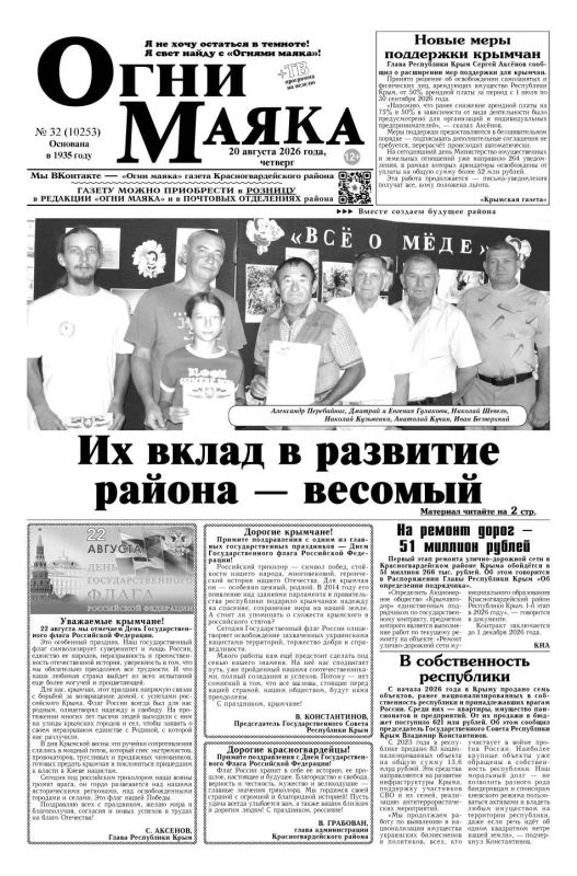 Свежая подборка первых полос районных газет Крыма Свежая подборка первых полос районных газет Крыма