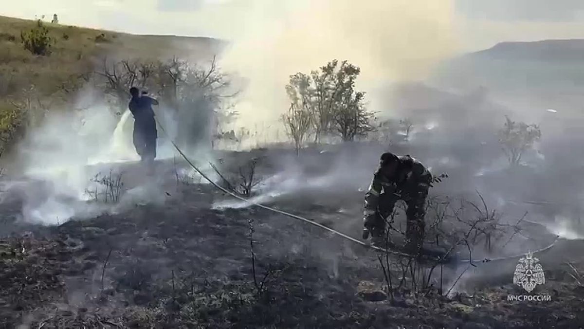 Огнеборцы ликвидировали возгорание сухой растительности