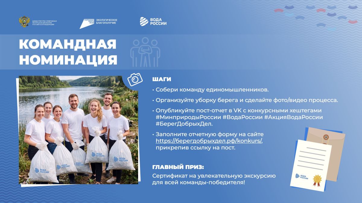 Приглашаем эковолонтеров присоединиться к конкурсу акции «Вода России» Приглашаем эковолонтеров присоединиться к конкурсу акции «Вода России»