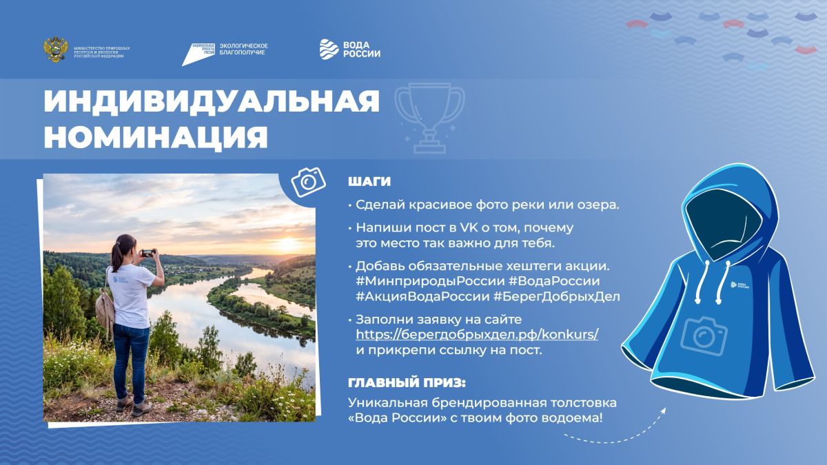 Приглашаем эковолонтеров присоединиться к конкурсу акции «Вода России»
