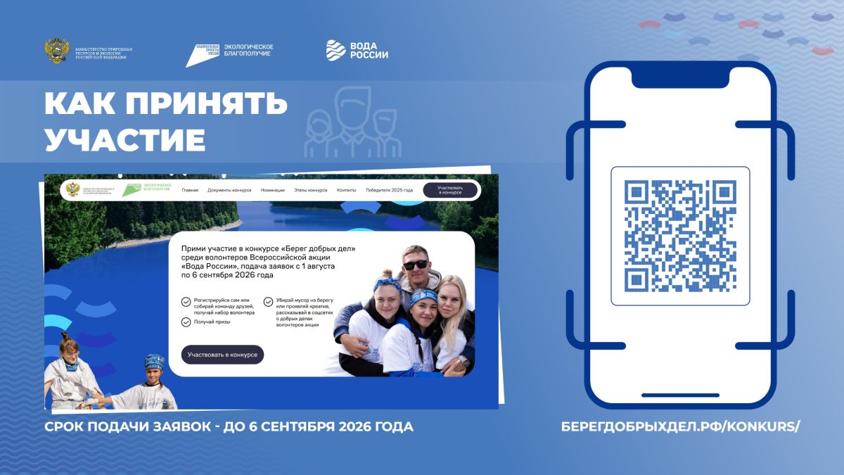 Приглашаем эковолонтеров присоединиться к конкурсу акции «Вода России» Приглашаем эковолонтеров присоединиться к конкурсу акции «Вода России»