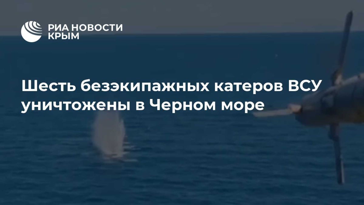 Шесть безэкипажных катеров ВСУ уничтожены в Черном море