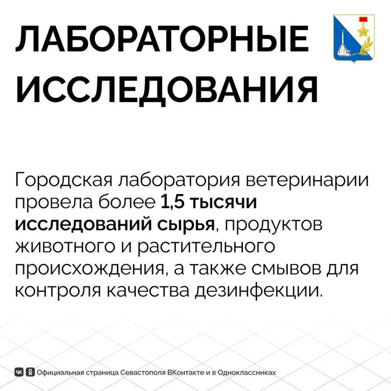 Ветеринарная служба Севастополя в августе организовала сотни проверок продукции и вакцинировала домашних животных Ветеринарная служба Севастополя в августе организовала сотни проверок продукции и вакцинировала домашних животных