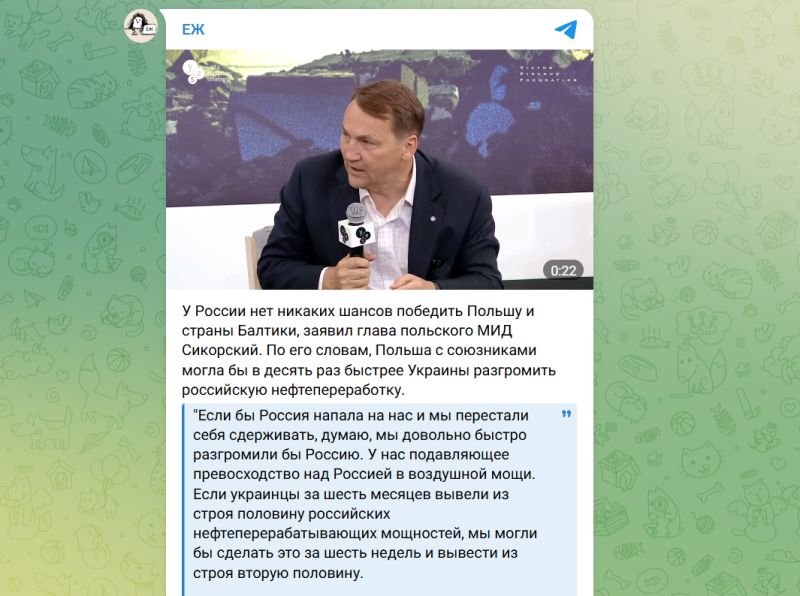 Польша выведет из строя всю энергетику России за шесть недель. Сикорский выступил с неожиданной угрозой Польша выведет из строя всю энергетику России за шесть недель. Сикорский выступил с неожиданной угрозой