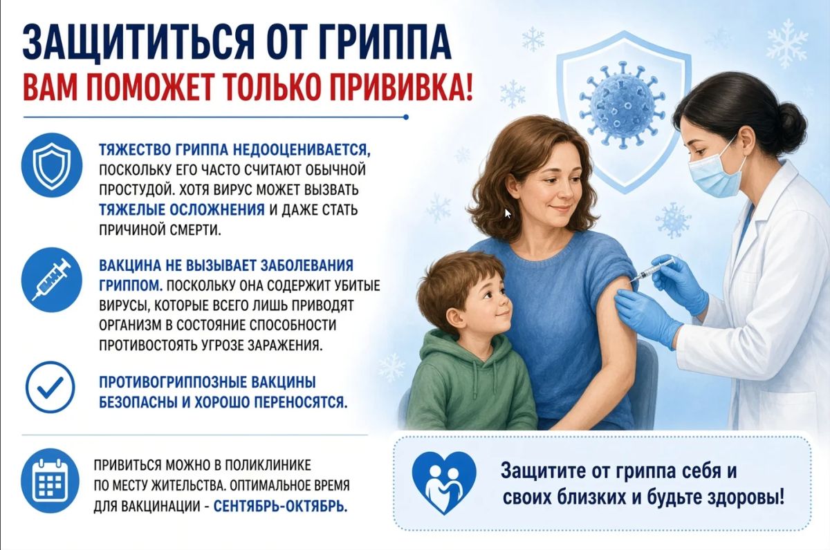 В период сезонного обострения респираторных заболеваний хотим напомнить о важности вакцинации против гриппа