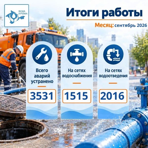Вода Крыма: Итоги работы предприятия за сентябрь