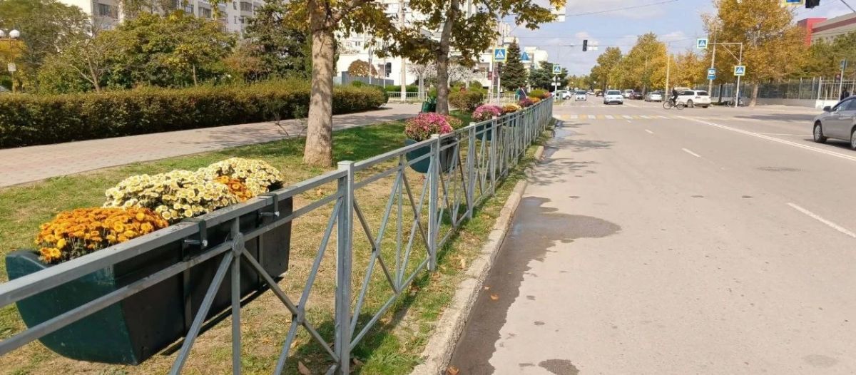 Улицы Евпатории украшают цветами