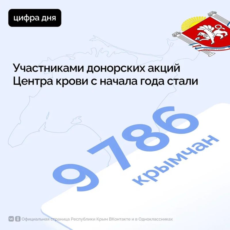 В этом году почти 9 800 крымчан сдали кровь в рамках донорских акций