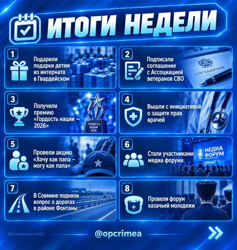 Наши итоги недели:. Подарили подарки детям из интерната в Гвардейском