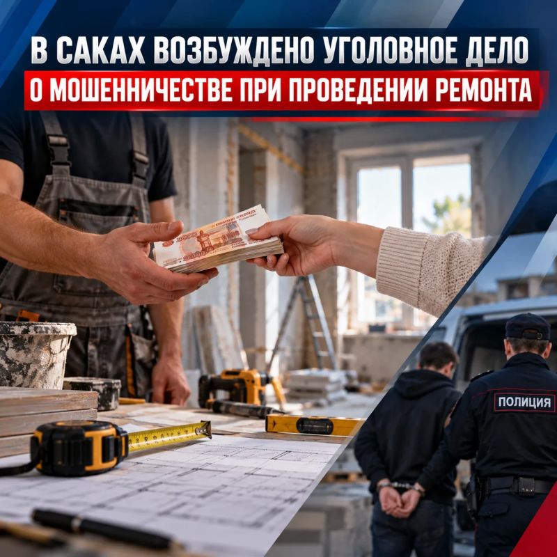 В Саках возбуждено уголовное дело о мошенничестве при проведении ремонта