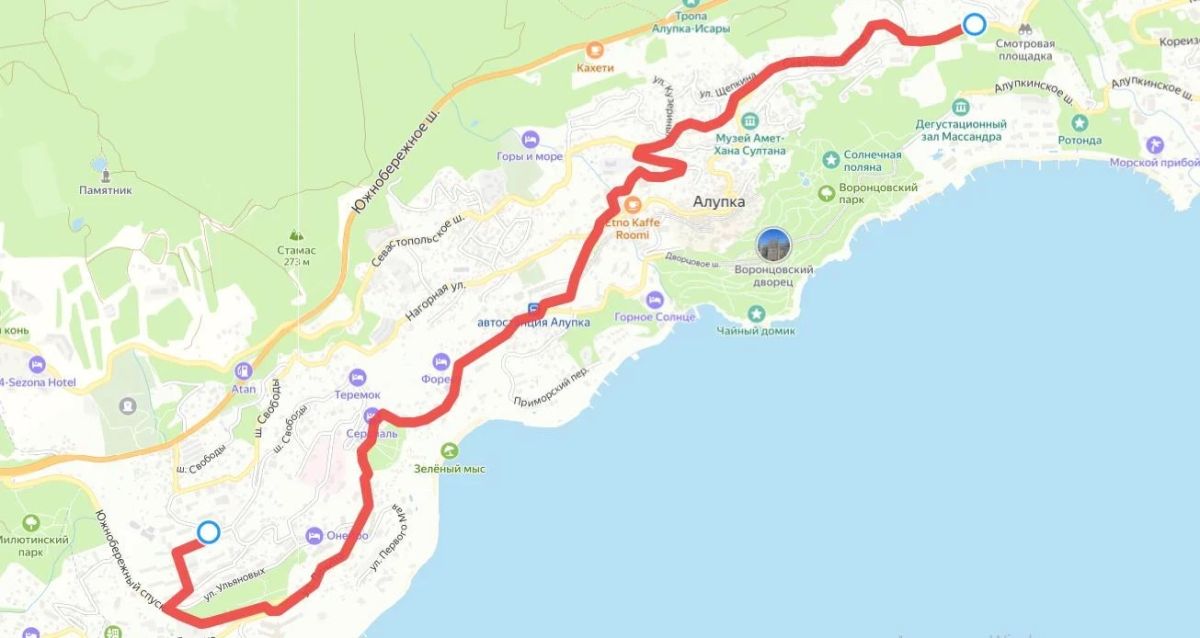 В Алупке изза обрушения части подпорной стены временно изменили схему движения автобуса №1