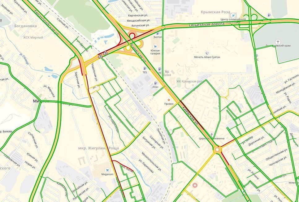 Пробки в симферополе сейчас карта
