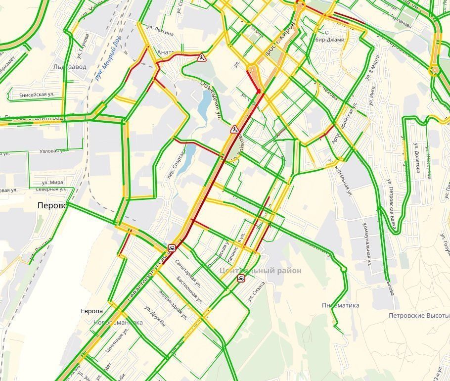 Пробки в симферополе сейчас карта