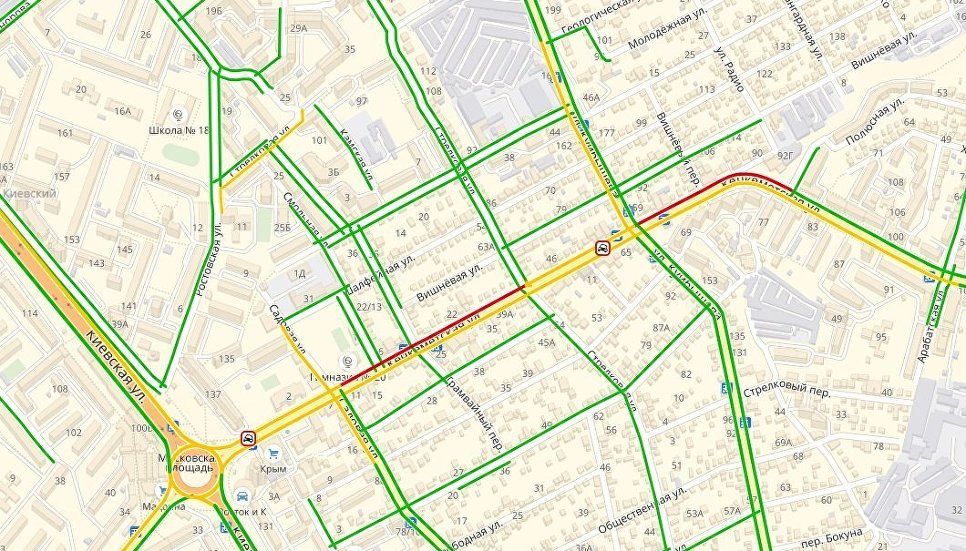 Как едет 5. Пробки Симферополь онлайн в реальном времени Яндекс. Ул Киевская 153 в Симферополь на карте. Как едешь 5к.