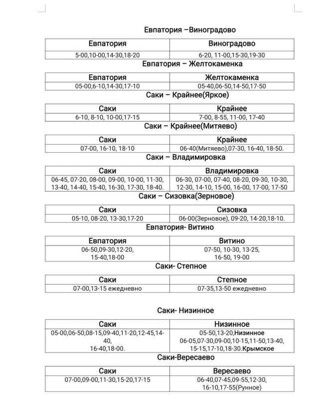 Расписание автобусов севастополь евпатория с северной